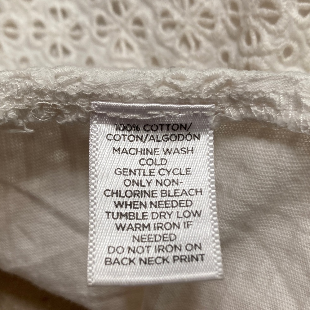 Ann Taylor LOFT White Eyelet Short Sleeve Tee Women Size M - Picture 5 of 11